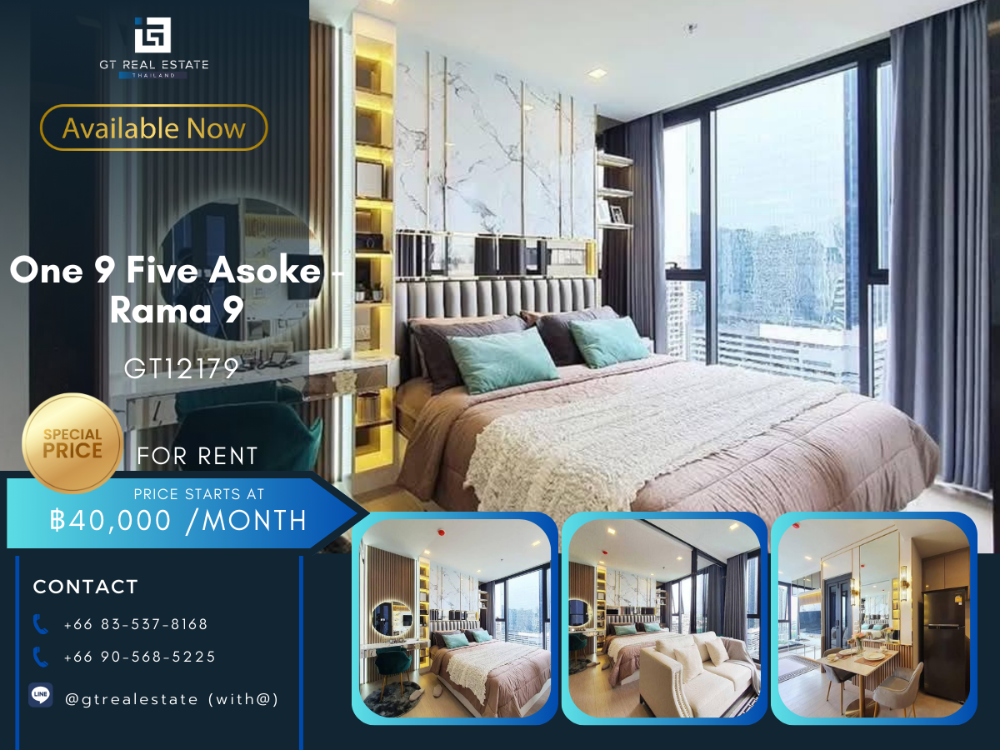 For RentCondoRama9, Petchburi, RCA : One 9 Five Asoke - Rama 9 condo. Beautiful room, complete furniture. Ready to rent