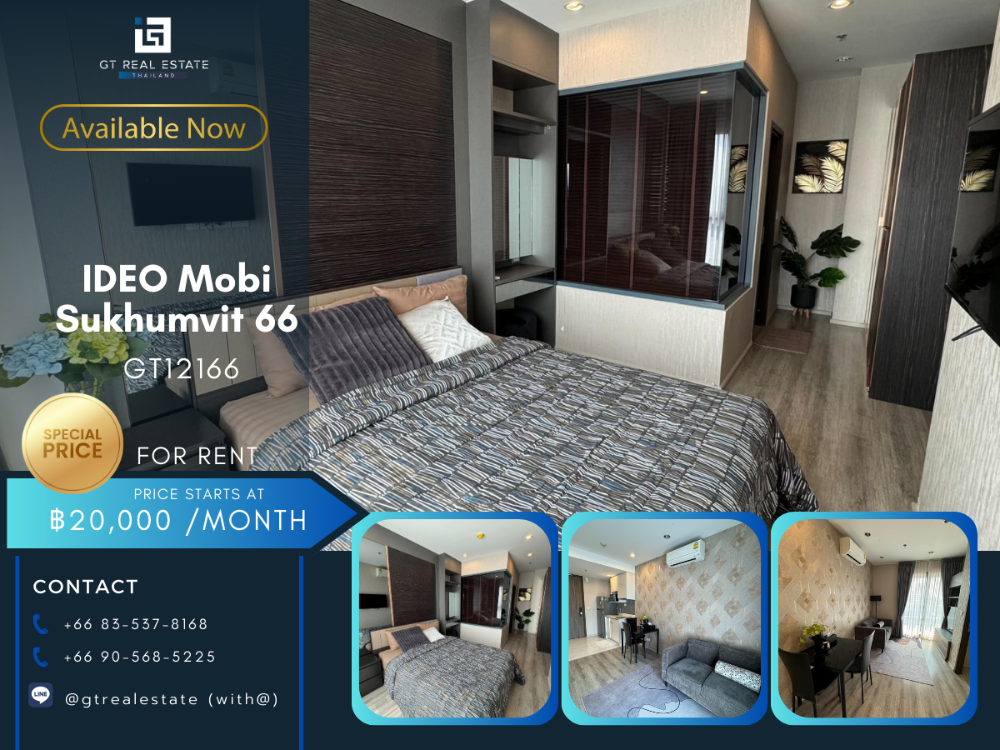 For RentCondoOnnut, Udomsuk : Ideo Mobi Sukhumvit 66 condo, beautiful room, full furniture Ready to rent