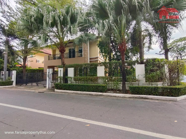 For RentHouseLadkrabang, Suwannaphum Airport : 2 -story luxury single house rental in the area of ​​94 sq.w., 420 sq.w., 4 bedrooms, 5 bathrooms, Sukhaphiban Road 2 Onnut -Bangna, rental price 110,000 baht/