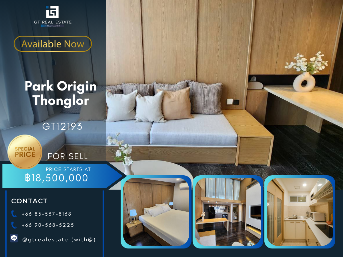 For SaleCondoSukhumvit, Asoke, Thonglor : Condo Park Origin Thonglor, beautiful room, complete furniture