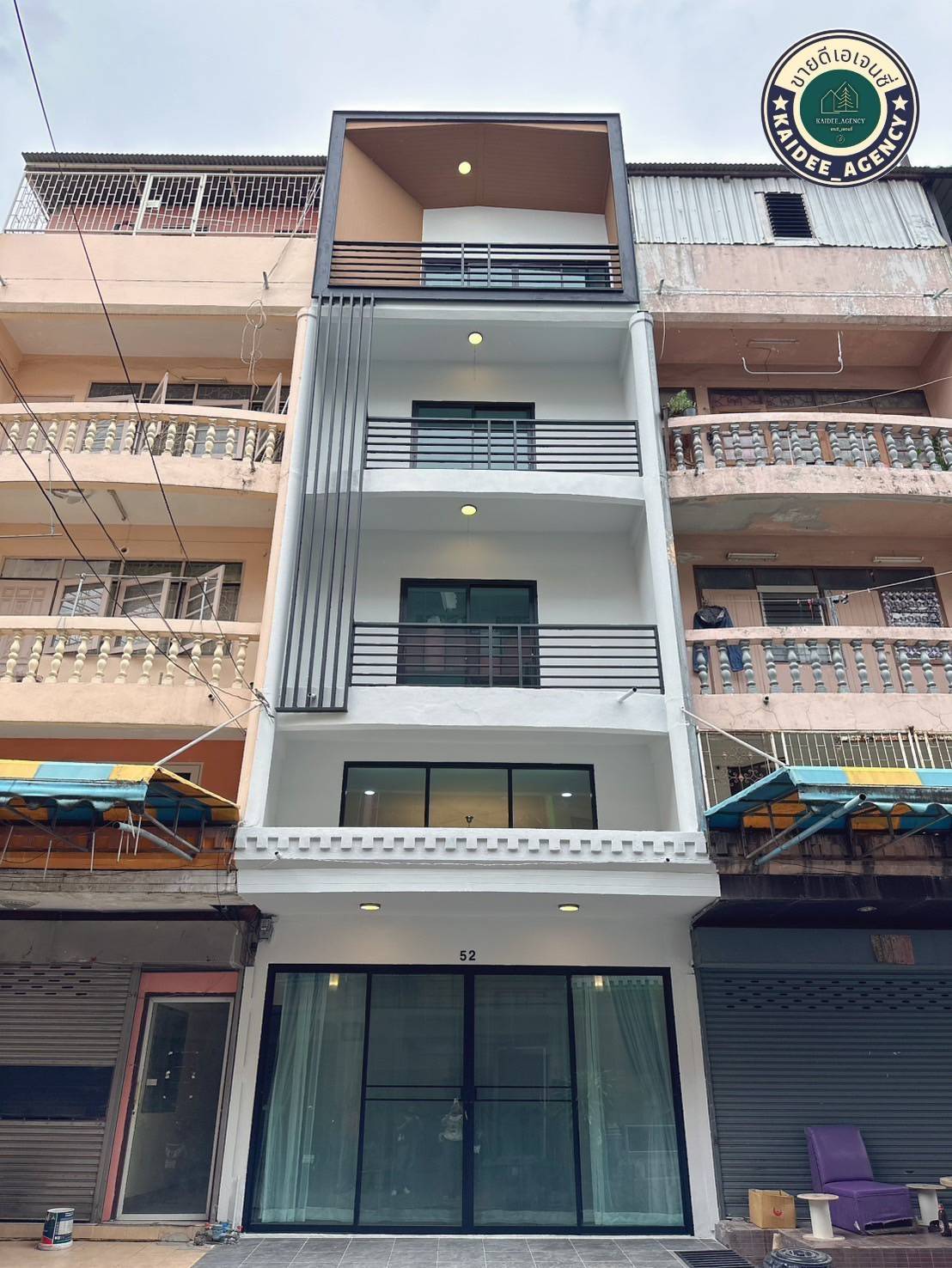 For SaleTownhomeMin Buri, Romklao : 4 -storey commercial building for sale near Minn Muang Intersection Near the Pink Line, good location, Soi Sihaburanukit 6, Min Buri, Ram Inthra, Suwinthawong, Siam Fashion Iceland, Safari World Seri Thai Romklao, Ramkhamhaeng, Lat Krabang Sukhaphiban 3