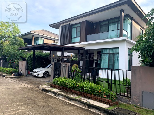 For RentHouseLadkrabang, Suwannaphum Airport : 2 -storey detached house for rent, Manthana Onnut - Ring Road, 3 areas 200 sqm. Prawet flowers, Bangkok