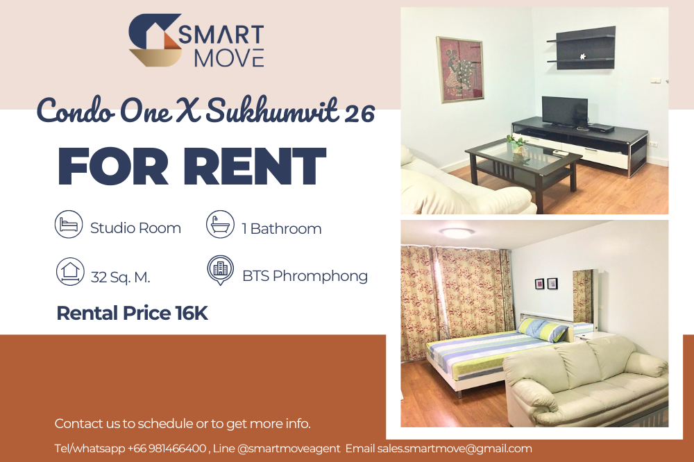 For RentCondoSukhumvit, Asoke, Thonglor : 🔥 For rent !! 🔥 Code C20230104322 .......... Condo One x Sukhumvit 26, Studio room, 1 bathroom, high floor 25 ++, complete, ready to approach 📣📣