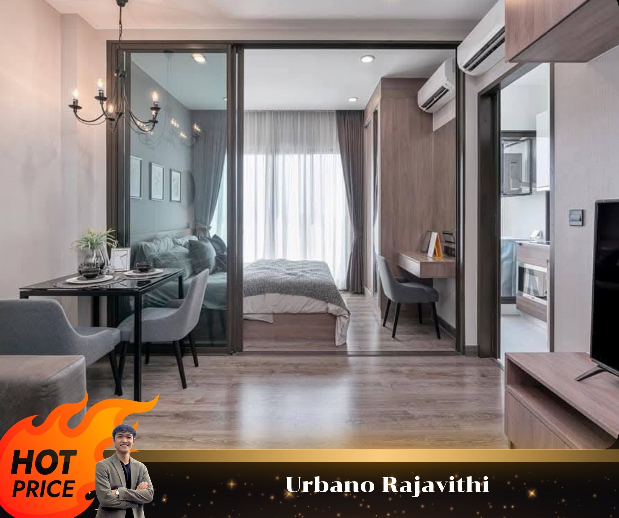 For RentCondoPinklao, Charansanitwong : 🔥 𝐔𝐫𝐛𝐚𝐧𝐨 🔥 🔥 Beautiful room, complete furniture Ready // Ask more at Lineid: @Promptyou5