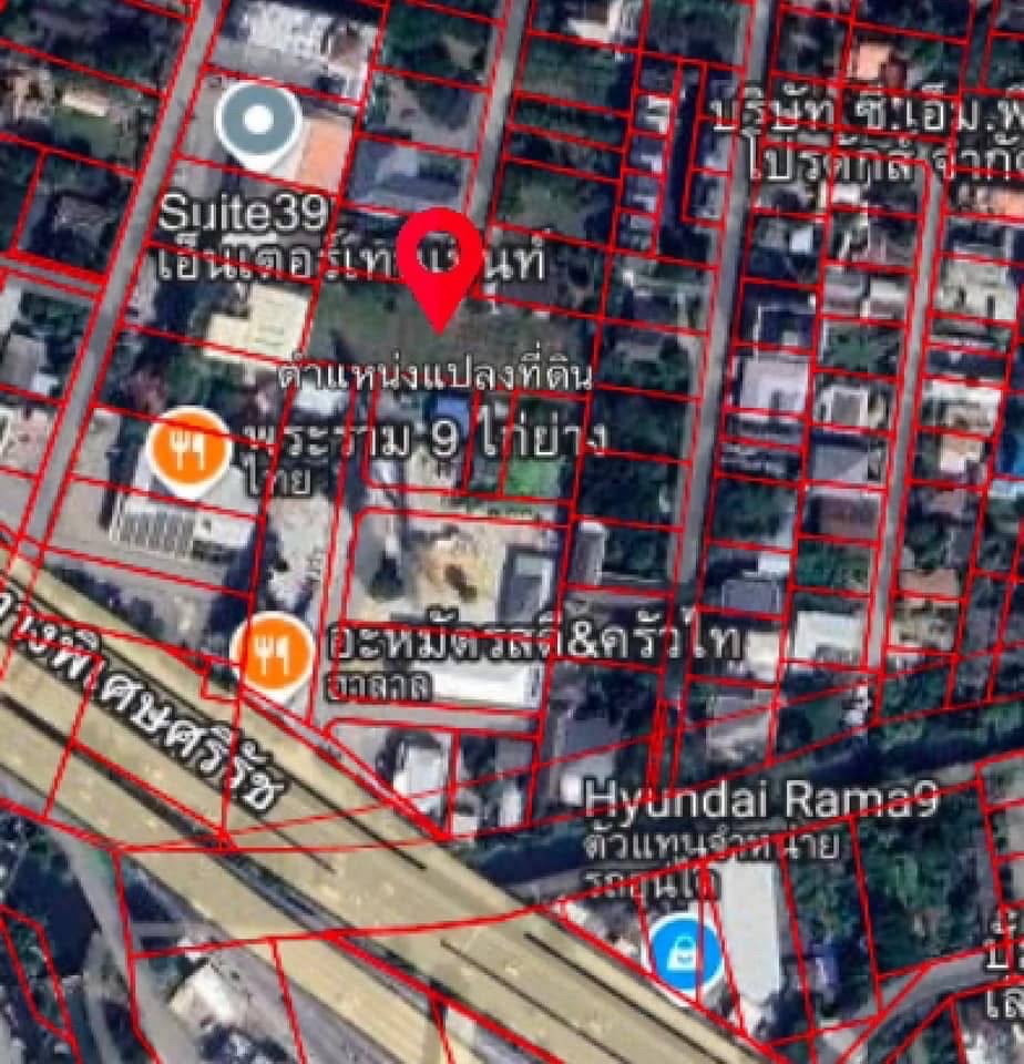 For SaleLandRama9, Petchburi, RCA : Land for sale near Rama 9 Road, 1 Rai 2 ngan 92 square wah, orange plan, wide road, lower price than nearby plots, suitable for purchase, development, value