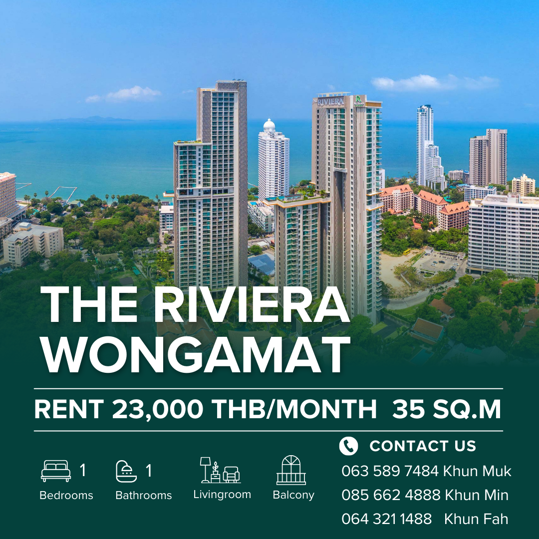 For RentCondoPattaya, Bangsaen, Chonburi : 🌟 The Riviera Wongamat – Luxury Condo for Rent! 🌊 📍 Prime Location | Stunning Sea View | Pet-Friendly  🔥 Rent: 23,000 THB/Month 🔥