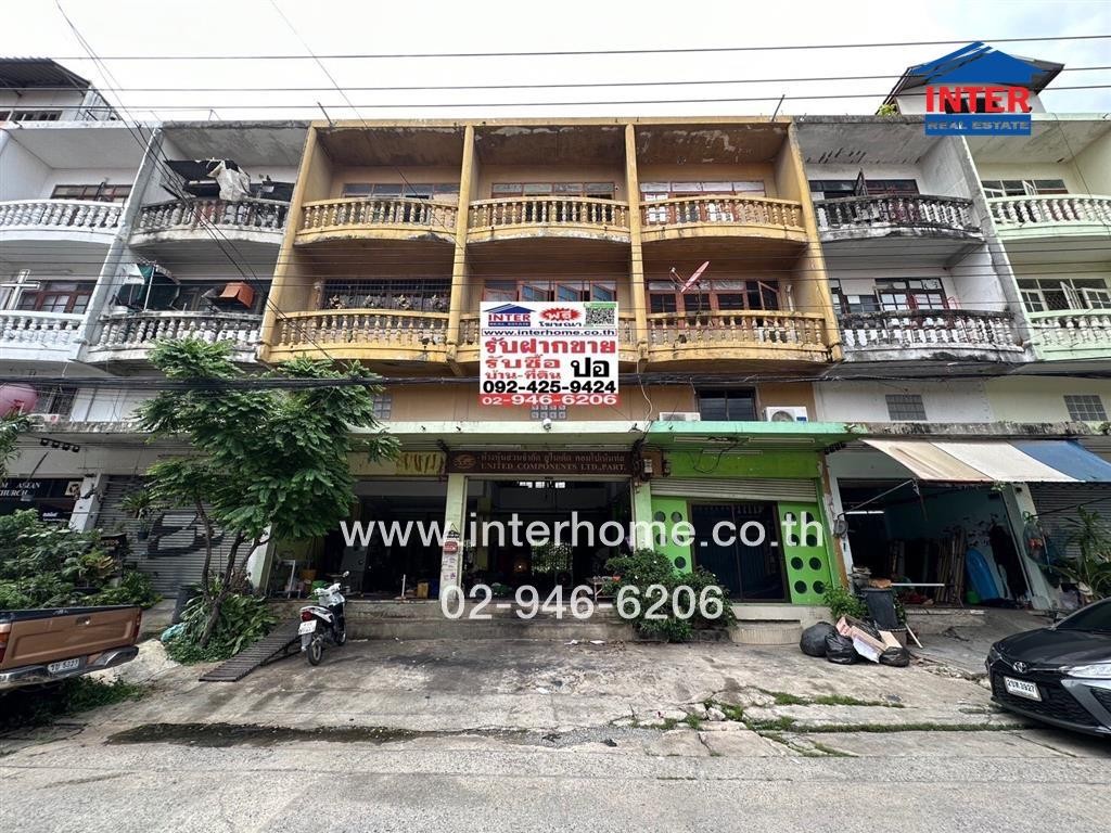 For SaleShop HouseMin Buri, Romklao : Commercial building 3.5, floor 53.4 sq.w. Village, Leela 2, Soi Nimit Mai Road 3/1 Suwinthawong Road, Nimit Mai Road, Min Buri District, Bangkok