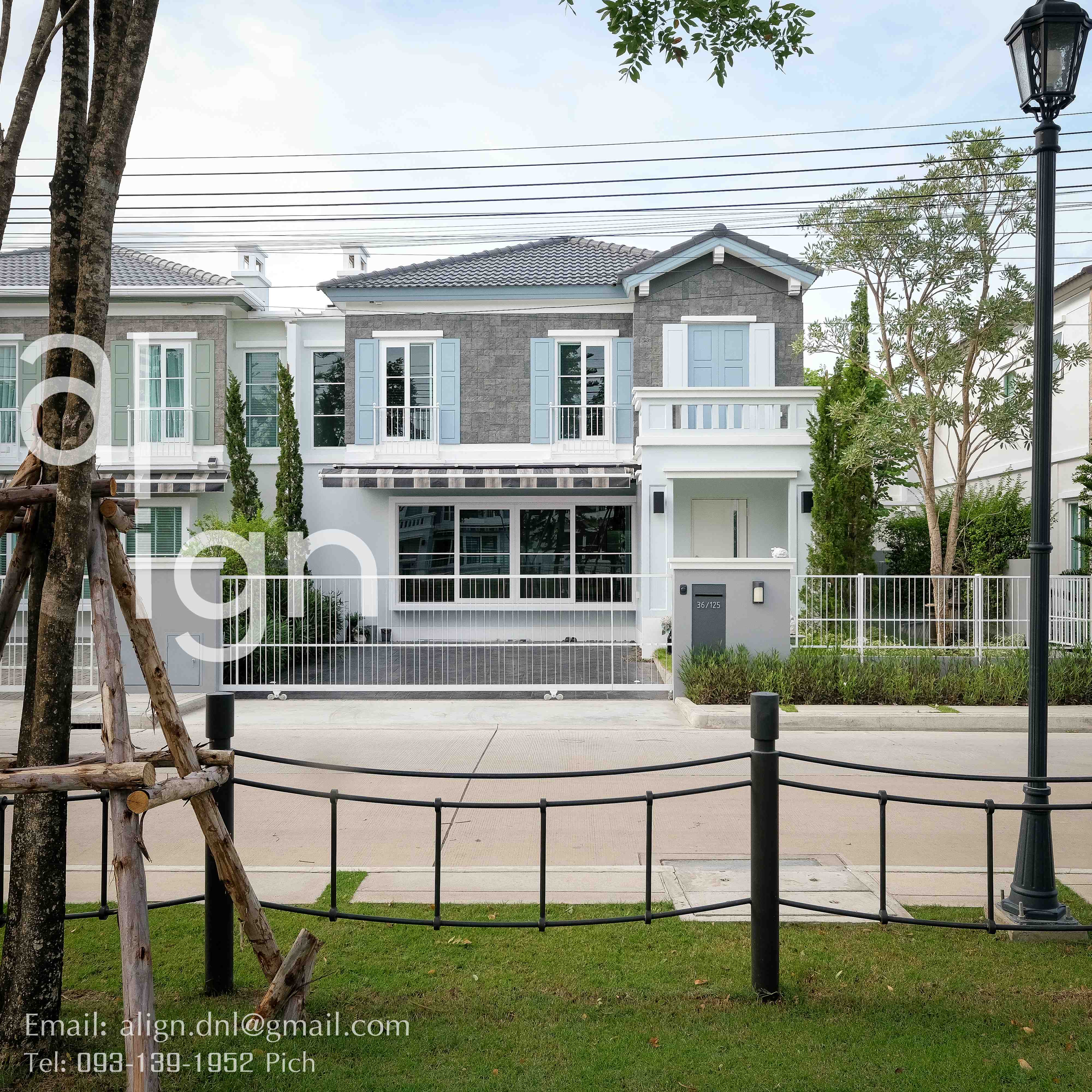 For SaleHouseBangna, Bearing, Lasalle : 2 -story house, 3 bedrooms, large garden view