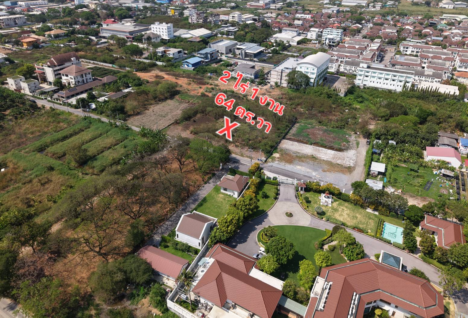 For SaleLandPattanakan, Srinakarin : Four beautiful conversions, Rare Item !! Land for sale 2 rai 1 ngan 64 sq.w., Krungthep Kree, 20 intersection, near Brighton and Wellington International School, near Unico Airport Link Golf Course, Ban Thap Chang