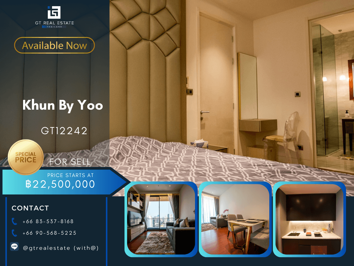 For SaleCondoSukhumvit, Asoke, Thonglor : Condo Khun By Yoo, beautiful room, complete furniture, ready to sell