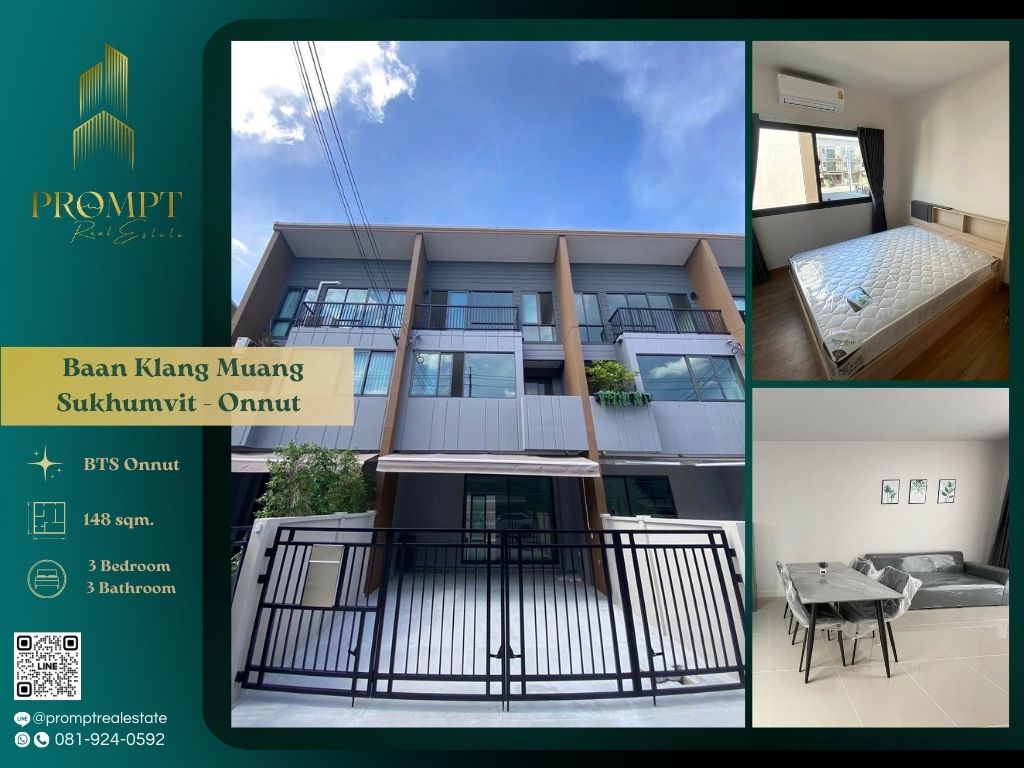 For RentHouseOnnut, Udomsuk : AB05657 - Baan Klang Muang Sukhumvit - Onnut :  บ้านกลางเมือง สุขุมวิท - อ่อนนุช