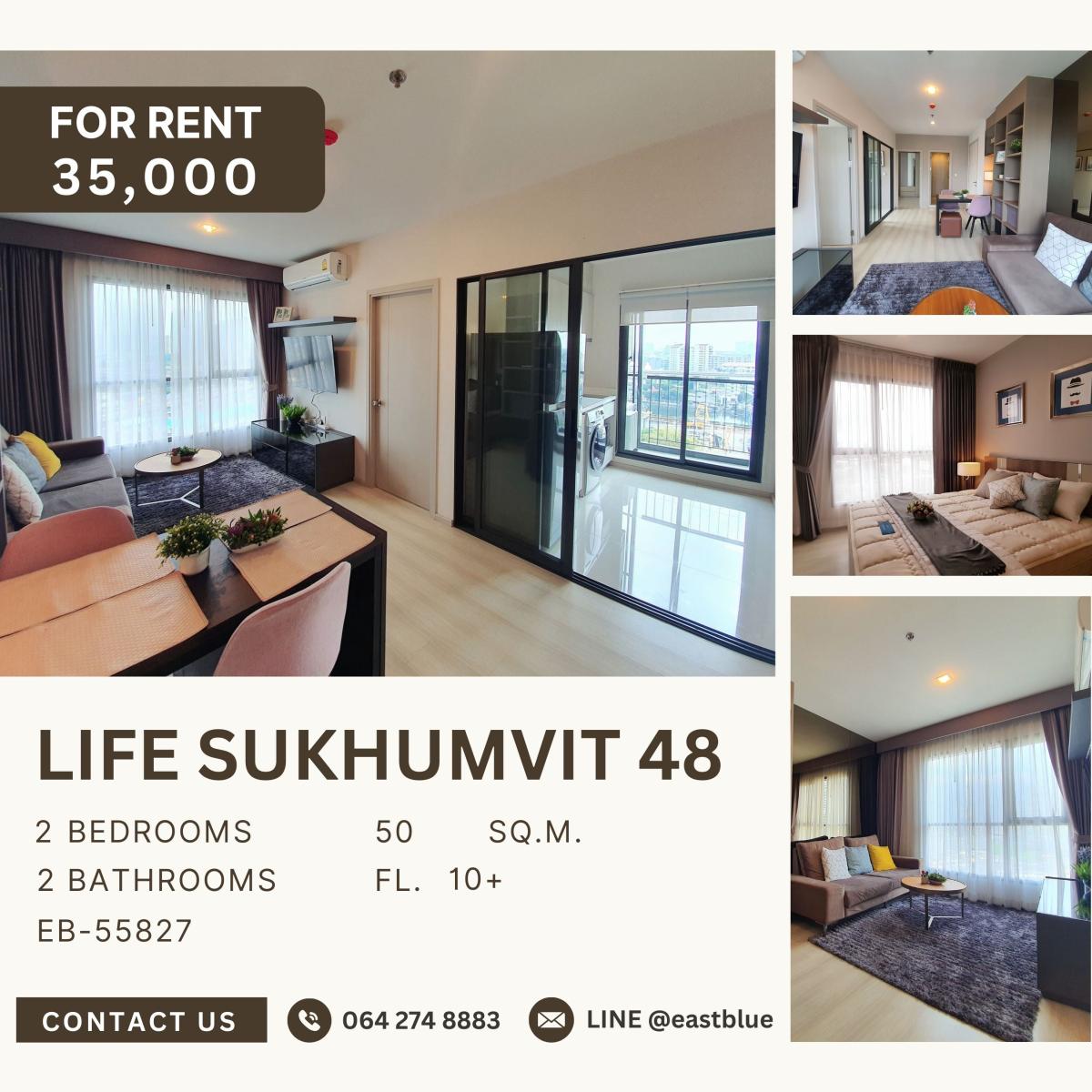 For RentCondoOnnut, Udomsuk : Life Sukhumvit 48, 2 bed, 35000 per month