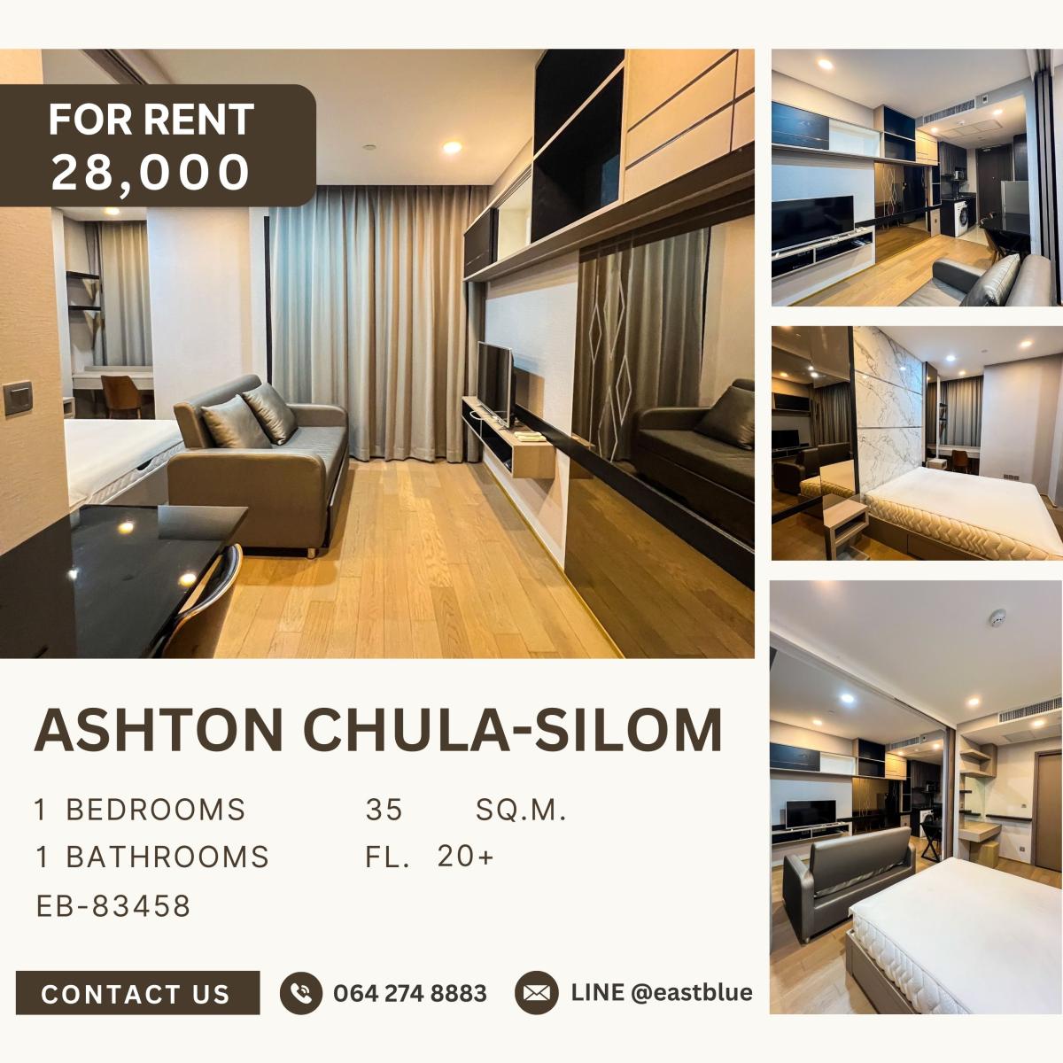 For RentCondoSiam Paragon ,Chulalongkorn,Samyan : Ashton Chula-Silom, 1 bed, 28000 per month