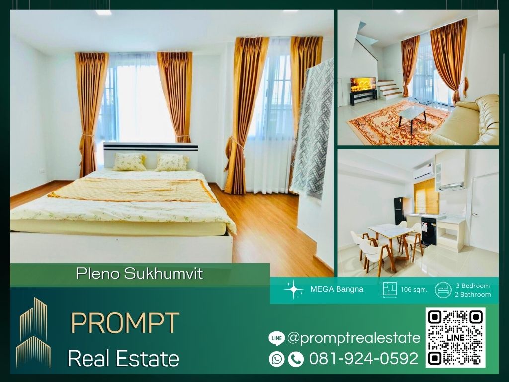 For RentTownhomeSamut Prakan,Samrong : OP01586 - Pleno Sukhumvit - Bangna