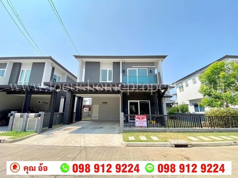 For SaleHousePathum Thani,Rangsit, Thammasat : Single house for sale, Sente Tor Chaiphon Village-345