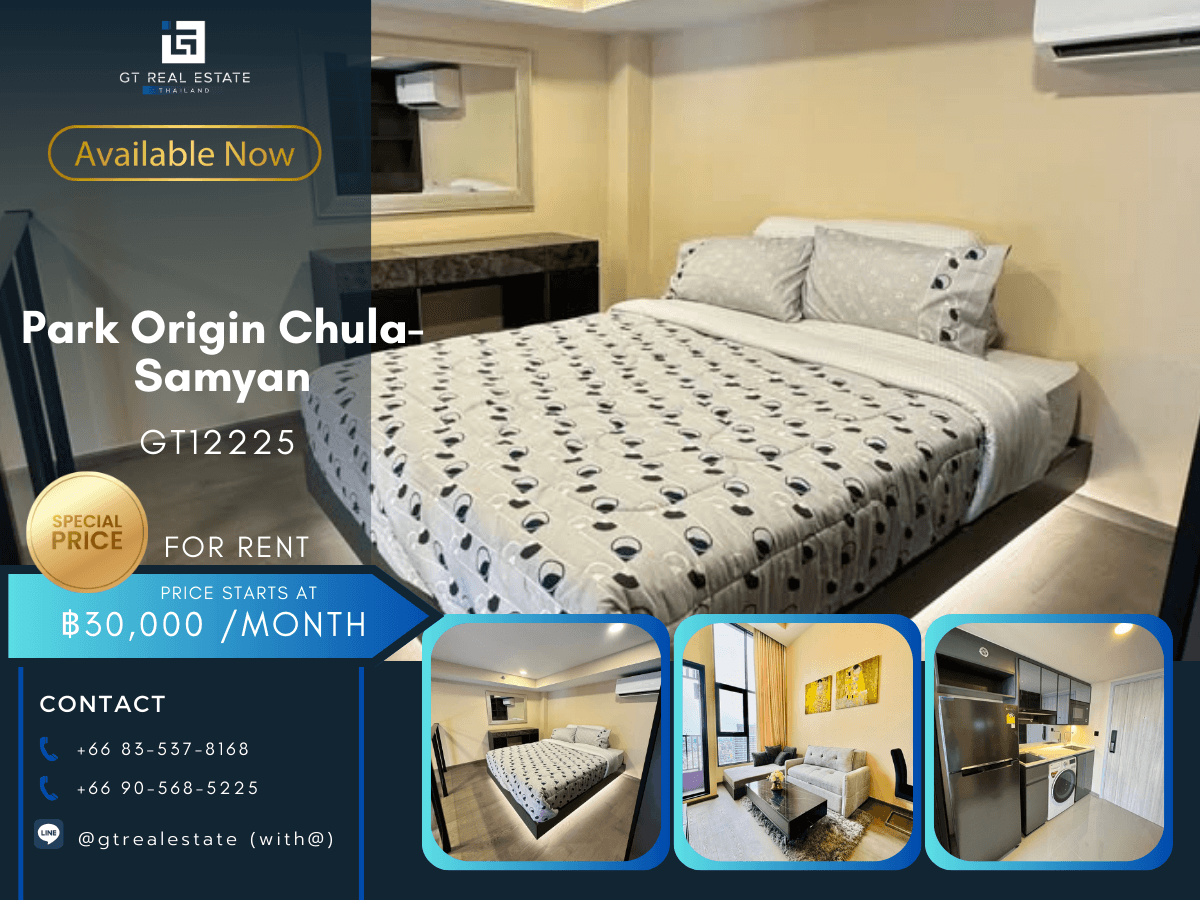 For RentCondoSiam Paragon ,Chulalongkorn,Samyan : Condo Park Origin Chula-samyan. Beautiful room, complete furniture. Ready to rent