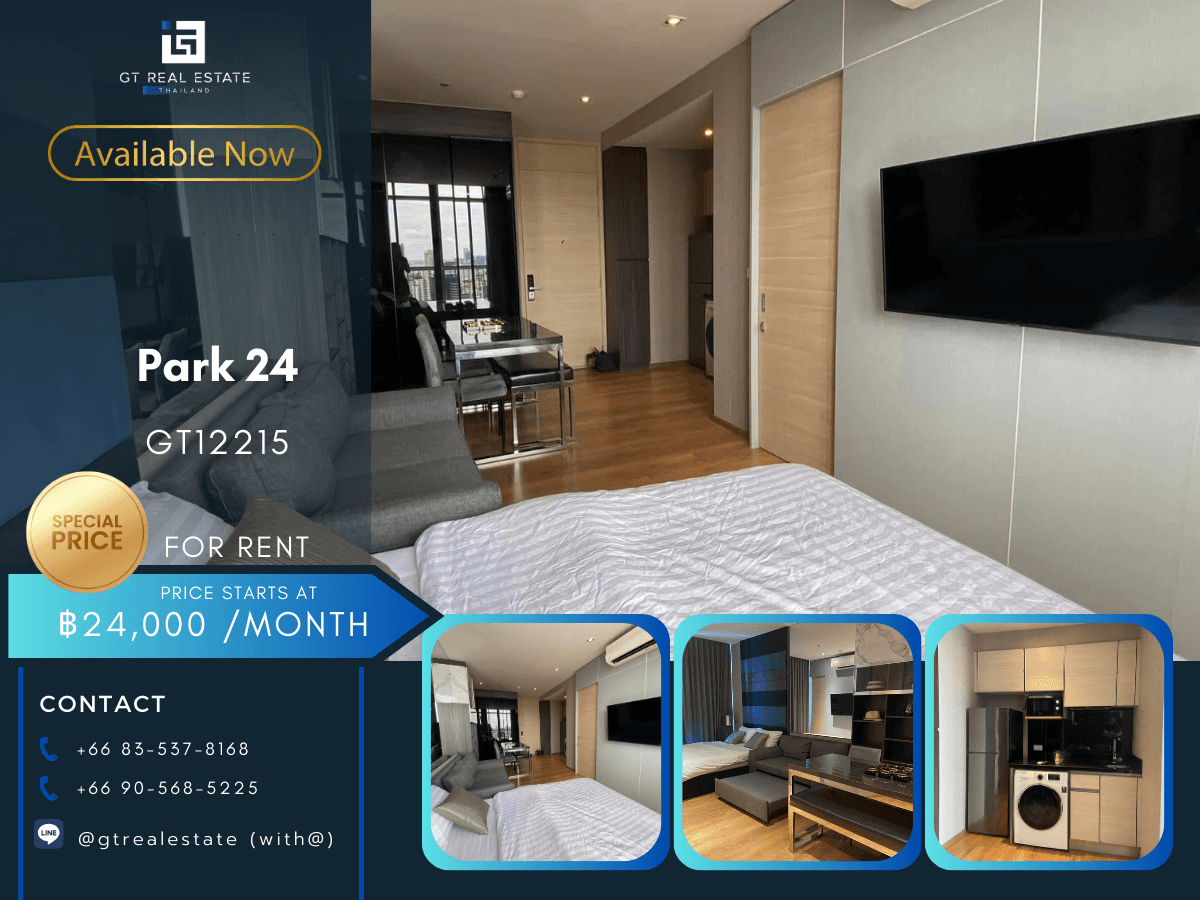 For RentCondoSukhumvit, Asoke, Thonglor : Park 24 rooms, beautiful furniture Ready to rent