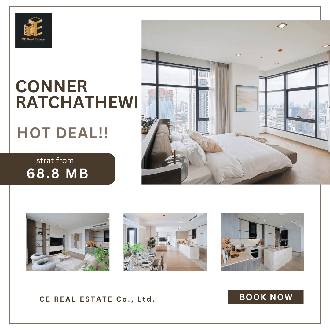 For SaleCondoRatchathewi,Phayathai : +++ Hot Deal !! Urgent sale ** Conner Ratchathewi *** 3 bedrooms, 3 bathrooms, size 173 sqm. Decorated with +++