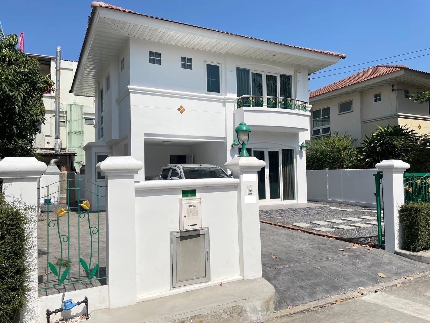 For RentHousePathum Thani,Rangsit, Thammasat : 2 storey detached house for rent, Supalai Garden Ville Village Ring Road-Lam Luk Ka, Khlong 5, area 51.1 sq.w. 3 bedrooms, 2 bathrooms near the expressway