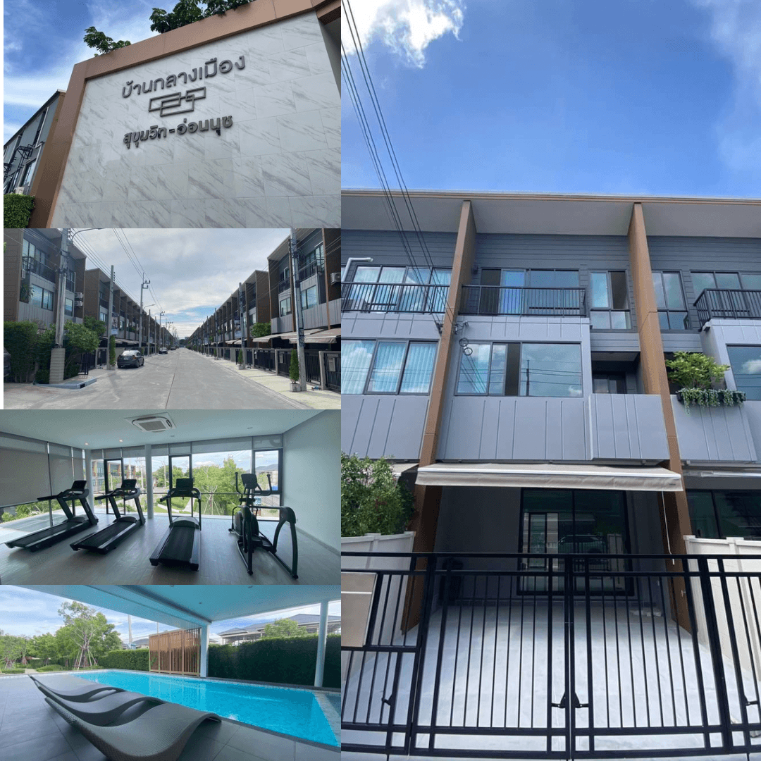 For RentTownhomeOnnut, Udomsuk : House for Rent🏡 (EngLISH BELOW) for rent in the city of Bangkok and 🔆 Ban Klang Mueang frame Sukhumvit-Onnut near the train 🔆