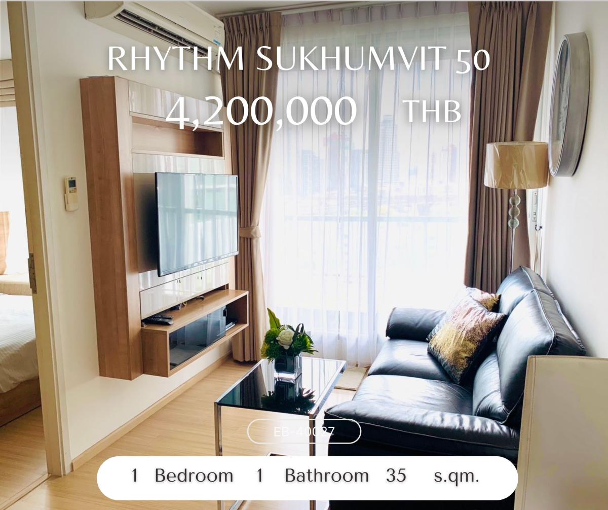 For SaleCondoOnnut, Udomsuk : RHYTHM Sukhumvit 50 ราคาดีที่สุด ห้องสวยสภาพดี 4,200,000