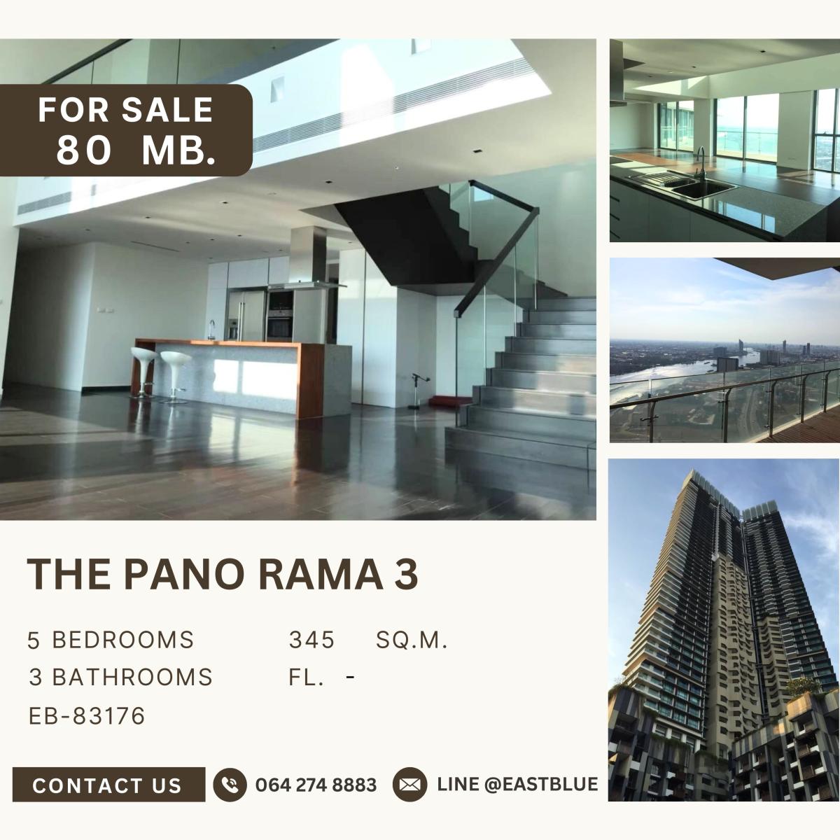 ขายคอนโดพระราม 3 สาธุประดิษฐ์ : The Pano Rama 3 Duplex 5 ห้องนอน ไซส์ใหญ่ วิวแม่น้ำ จอดรถได้ถึง 4 คัน มีห้องแม่บ้าน