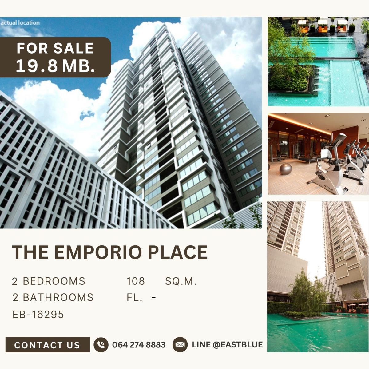 For SaleCondoSukhumvit, Asoke, Thonglor : The Emporio Place 2 Bedroom, beautiful room, good condition