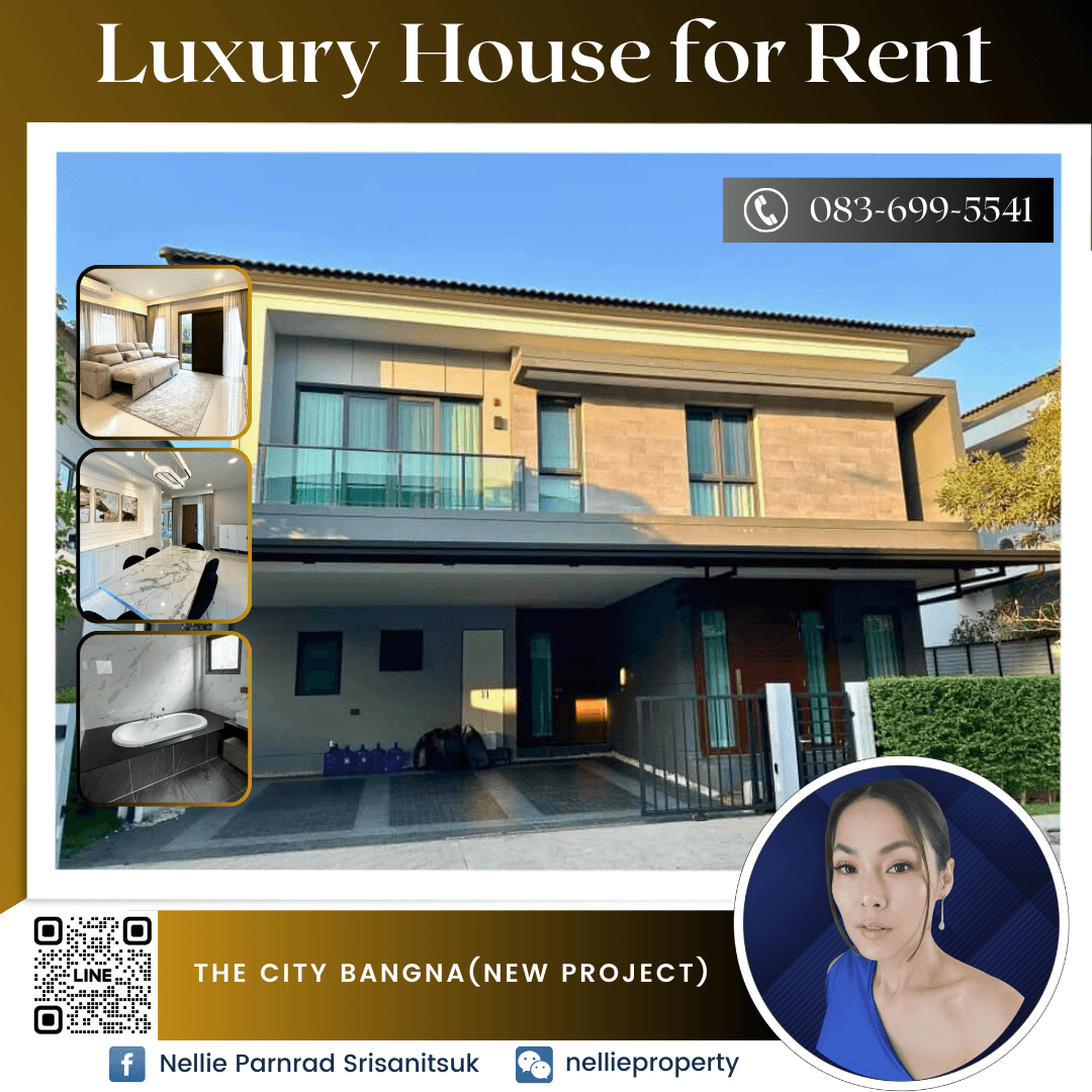 For RentHouseBangna, Bearing, Lasalle : 📢 Rent a luxury house near Mega Bangna - The City Bangna 🏡豪华别墅出租 | 距 Mega Bangna 仅 1 公里 ✨ 💎 4 bedroom 4 bedrooms + housekeeper