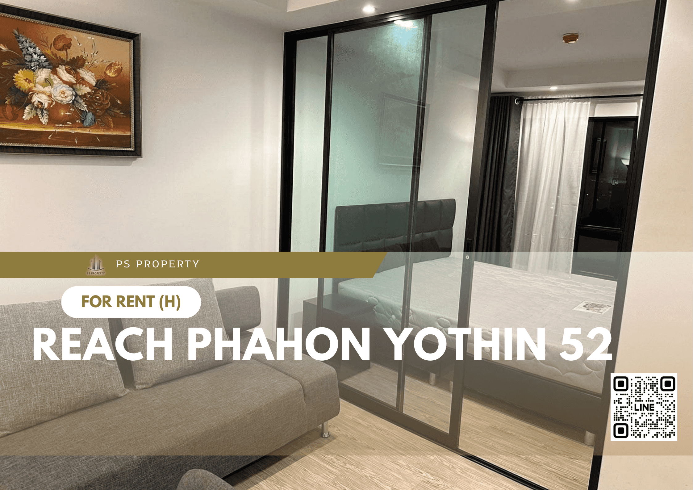 ให้เช่าคอนโดวิภาวดี ดอนเมือง หลักสี่ : ให้เช่า 🔥 REACH Phahon Yothin 52 🔥 เฟอร์นิเจอร์ และ เครื่องใช้ไฟฟ้าครบ ใกล้ Central Plaza รามอินทรา