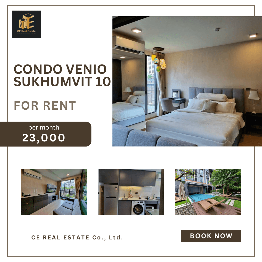 For RentCondoSukhumvit, Asoke, Thonglor : +++ Quick rental. There is a washing machine *** Venio Sukhumvit 10 ** 1 bedroom, 1 bathroom size 35 sqm. Complete with +++