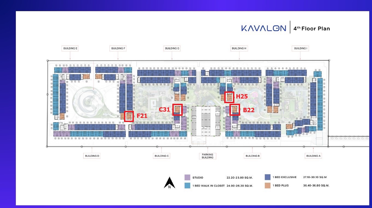 Sale DownCondoPathum Thani,Rangsit, Thammasat : Kavalon 1-Bed Plus, beautiful pool view, good price, available in many rooms