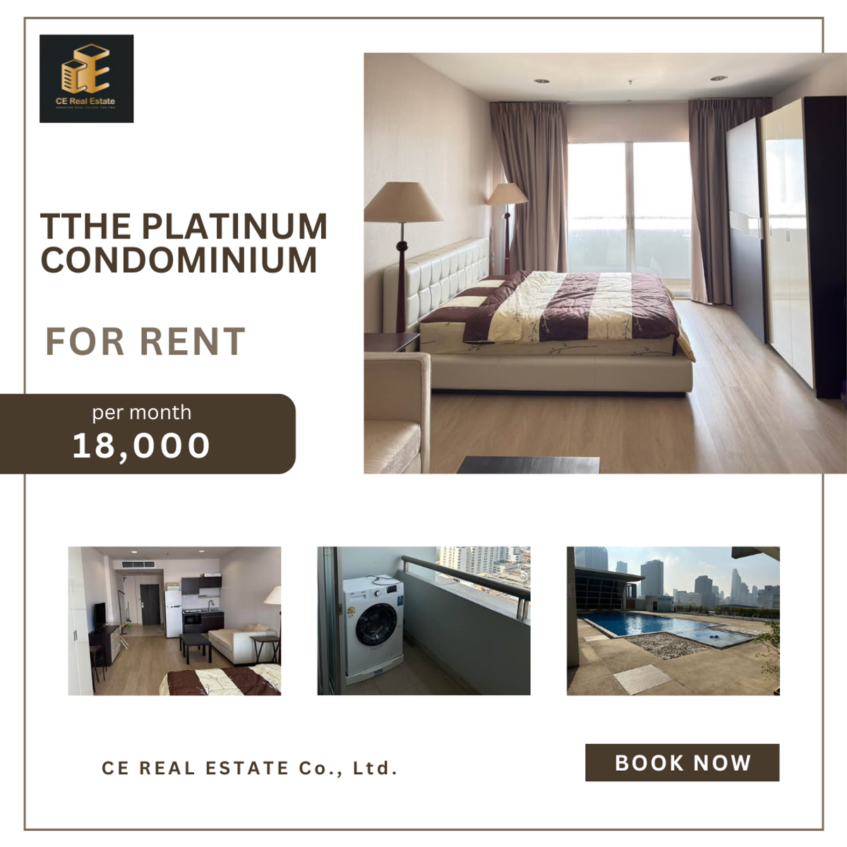 ให้เช่าคอนโดราชเทวี พญาไท : +++เช่าด่วน มีเครื่องซักผ้า**The Platinum Condominium ** 1 ห้องนอน 1 ห้องน้ำ ขนาด 44 ตรม. พร้อมอยู่+++