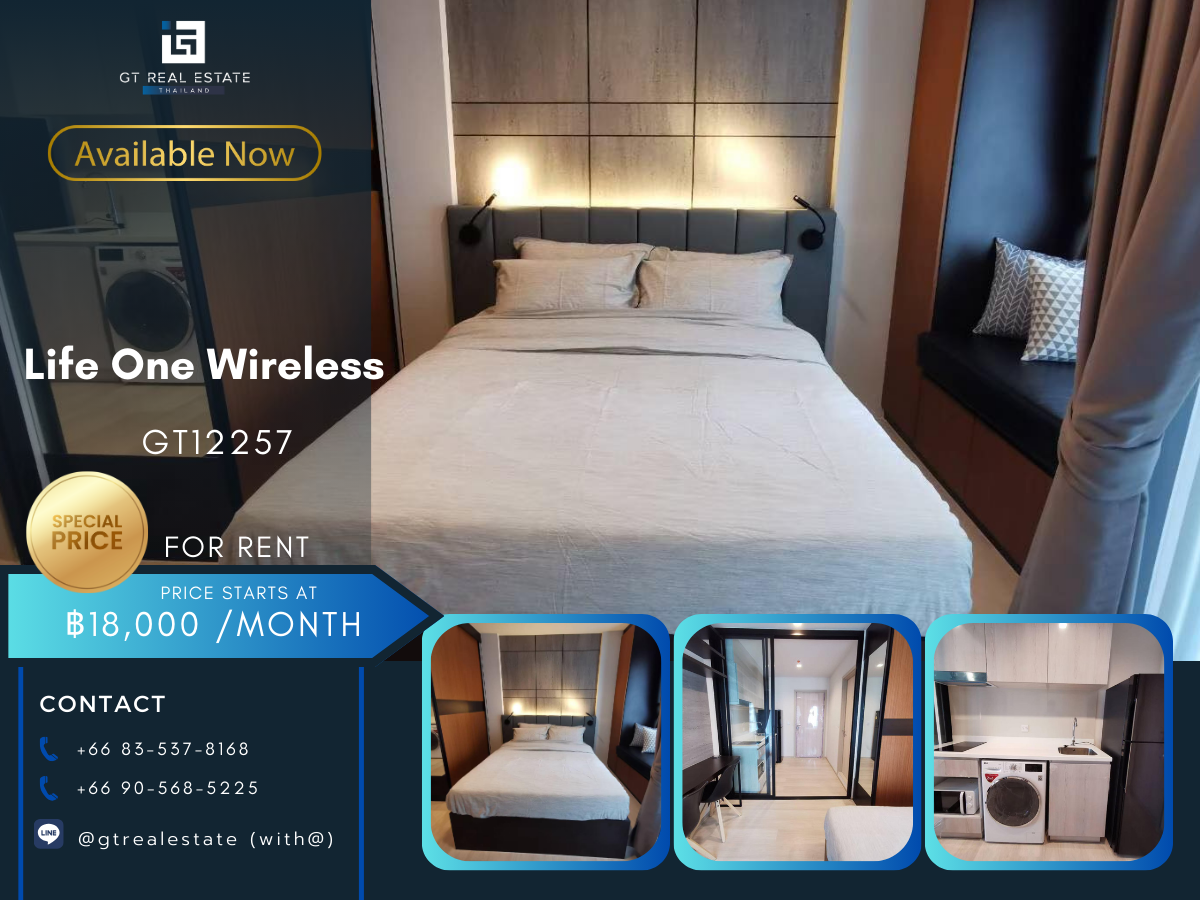 For RentCondoWitthayu, Chidlom, Langsuan, Ploenchit : Life One Wireless Condo, beautiful room, complete furniture Ready to rent