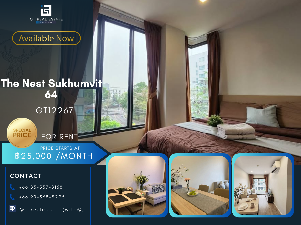 For RentCondoOnnut, Udomsuk : The Nest Sukhumvit 64 condo, beautiful room, complete furniture. Ready to rent