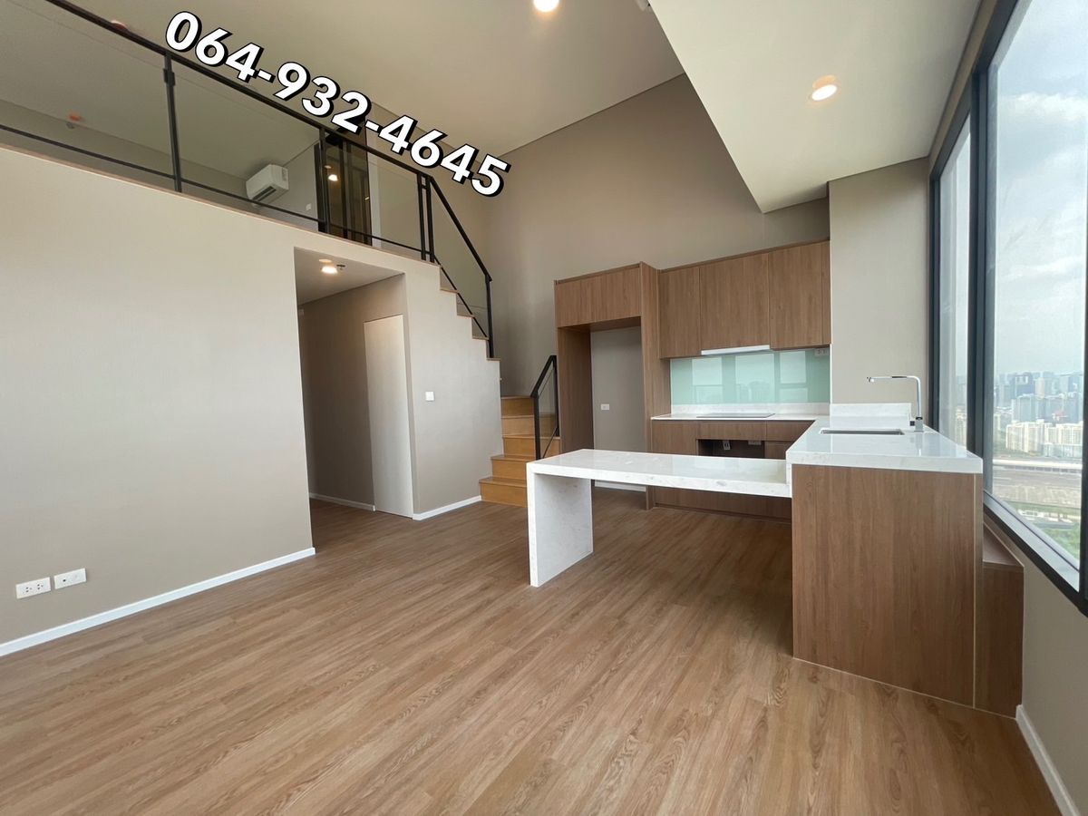 For SaleCondoRama9, Petchburi, RCA : Loft, corner room, 2 bedrooms, 2 bathrooms, never stayed. Contact 064-932-4645 ken.