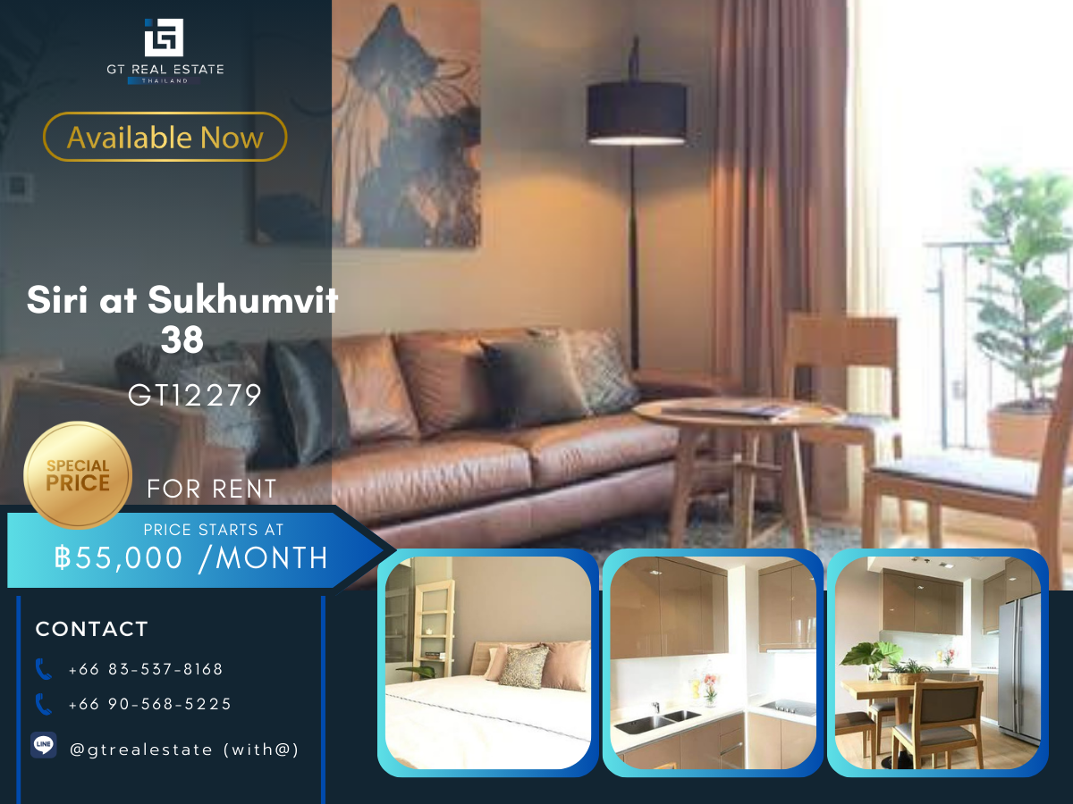 For RentCondoSukhumvit, Asoke, Thonglor : Condo Siri at Sukhumvit 38, beautiful furniture Ready to rent