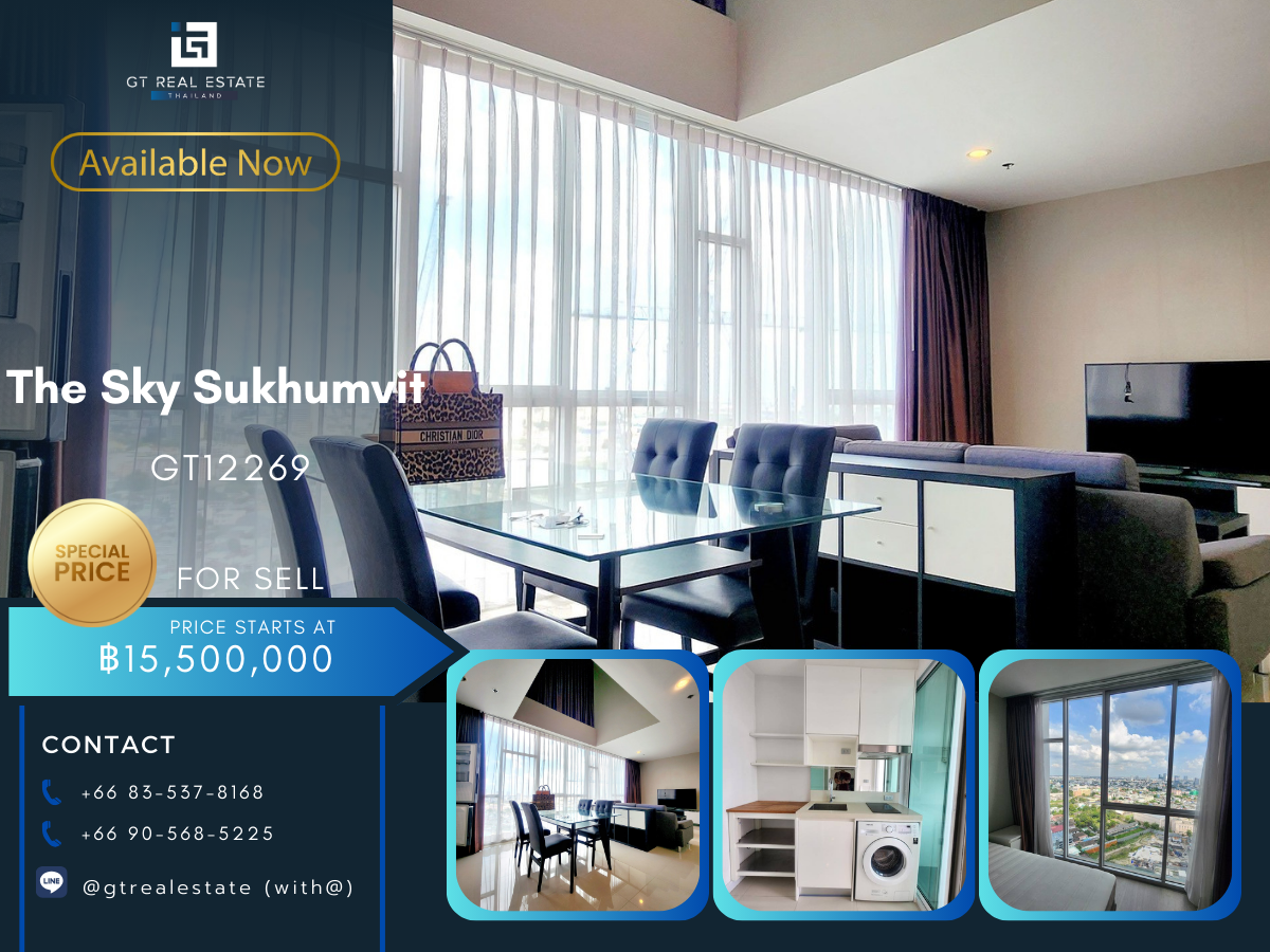 For SaleCondoOnnut, Udomsuk : The Sky Sukhumvit Condo, beautiful room, complete furniture