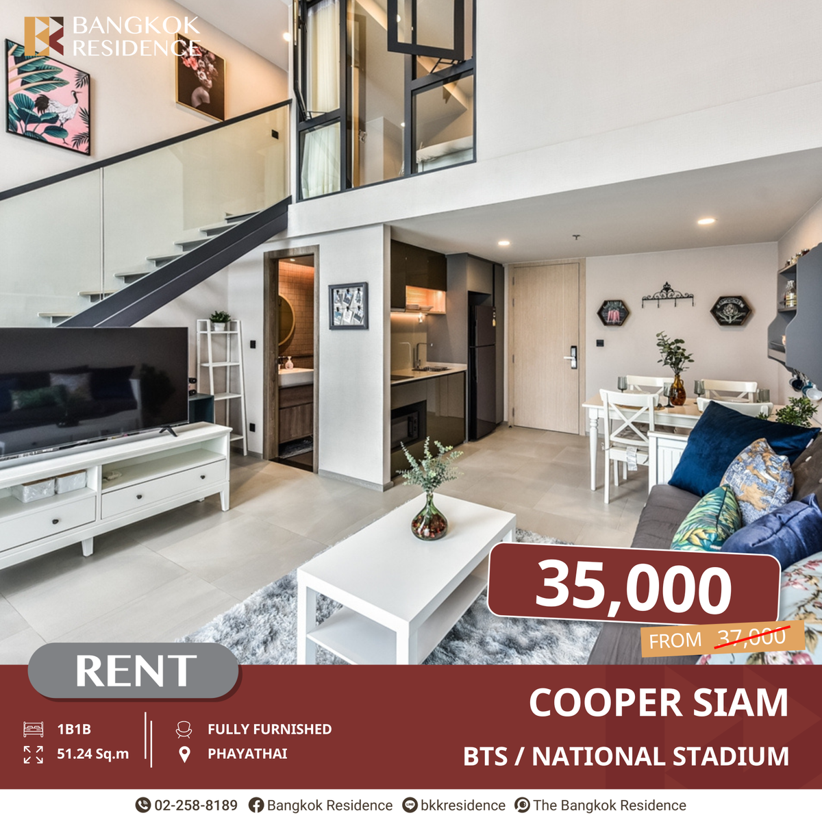 For RentCondoSiam Paragon ,Chulalongkorn,Samyan : Cooper Siam - Just 1 Station to Siam near BTS National Stadium