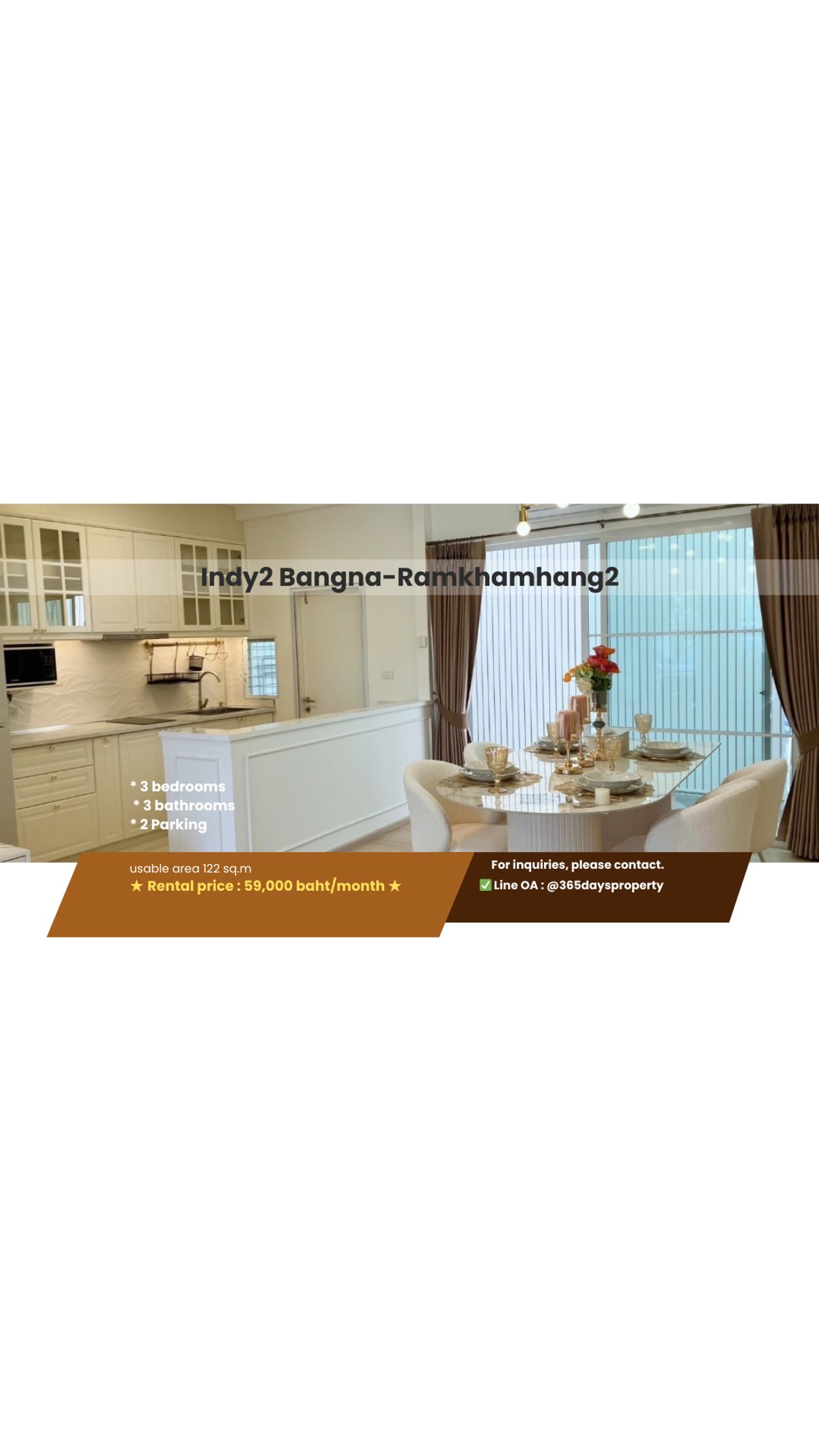 For RentHouseBangna, Bearing, Lasalle : 💥Forrent💥3Bed • Indy2 Bangna-Ramkhamhang 2 🏡 Near Mega Bangna‼ ️ Ready to Move in‼ ️