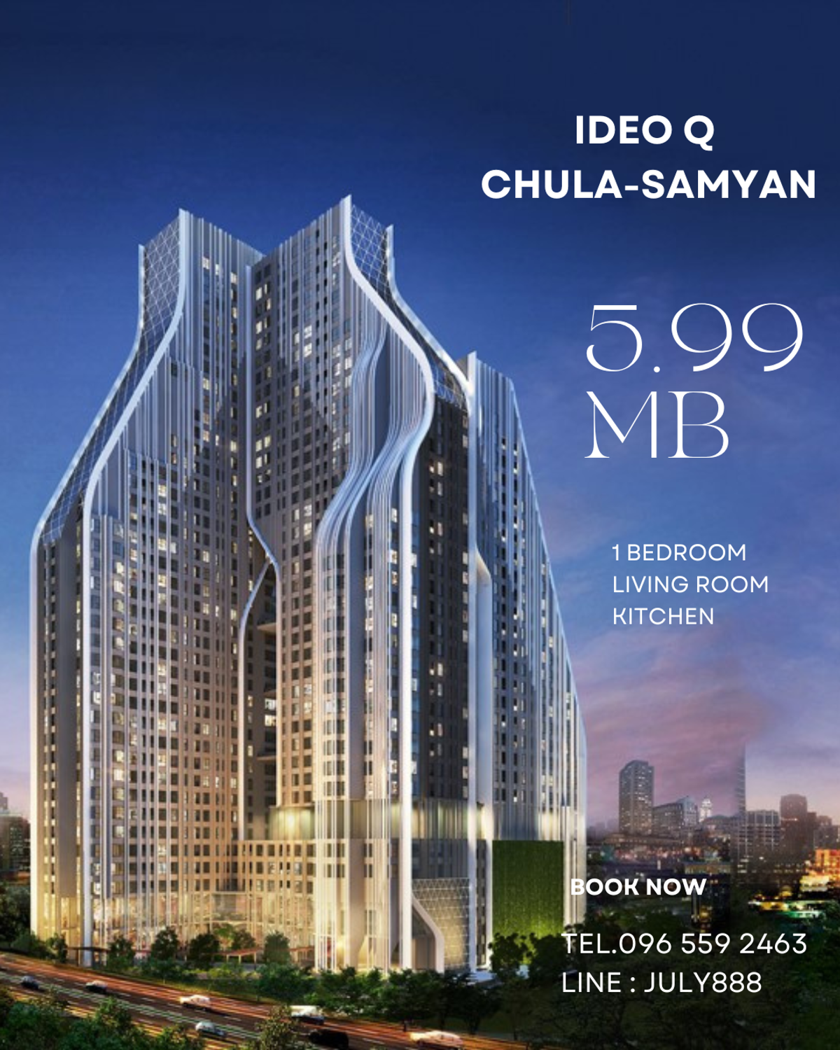 For SaleCondoSiam Paragon ,Chulalongkorn,Samyan : 🔥 IDEO Q Chula-samyan 🔥1BED 33.5 sqm. Tel./LINE 096-5592463