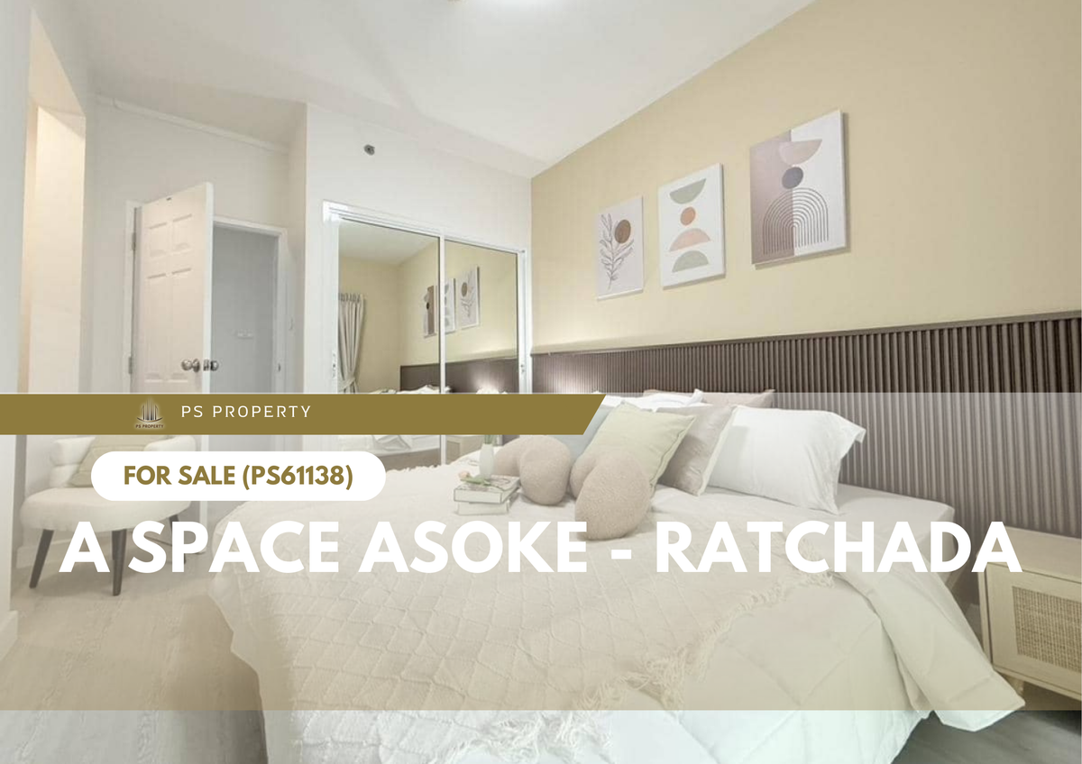 For SaleCondoRama9, Petchburi, RCA : Urgent sale 📍 A Space Asoke - Ratchada 📍 Beautifully dressed up, convenient to travel near MRT Rama 9 (PS61138)