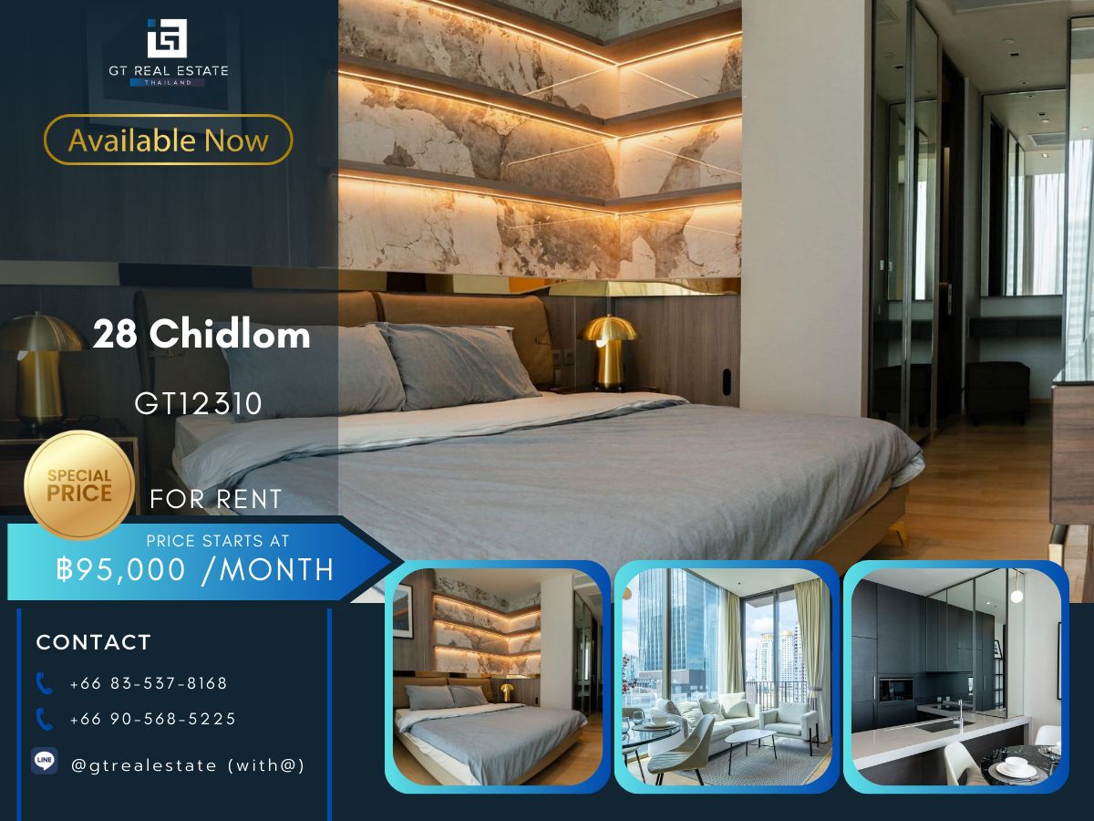 For RentCondoWitthayu, Chidlom, Langsuan, Ploenchit : Condo 28 CHIDLOM. Beautiful room, complete furniture. Ready to rent