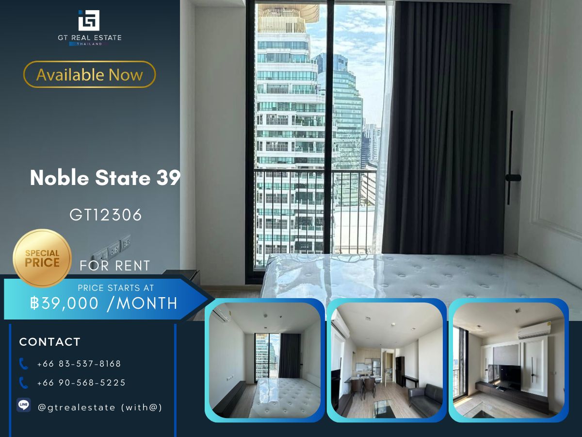 For RentCondoSukhumvit, Asoke, Thonglor : NOLLE State 39 Condo, beautiful room, complete furniture Ready to rent