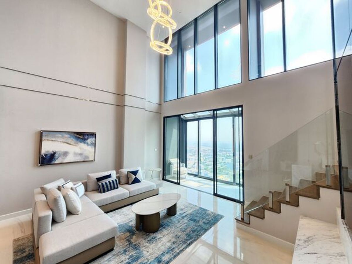 ให้เช่าคอนโดสาทร นราธิวาส : 4 Bedroom Duplex for Rent at Supalai Icon Sathorn | High floor City & River view 