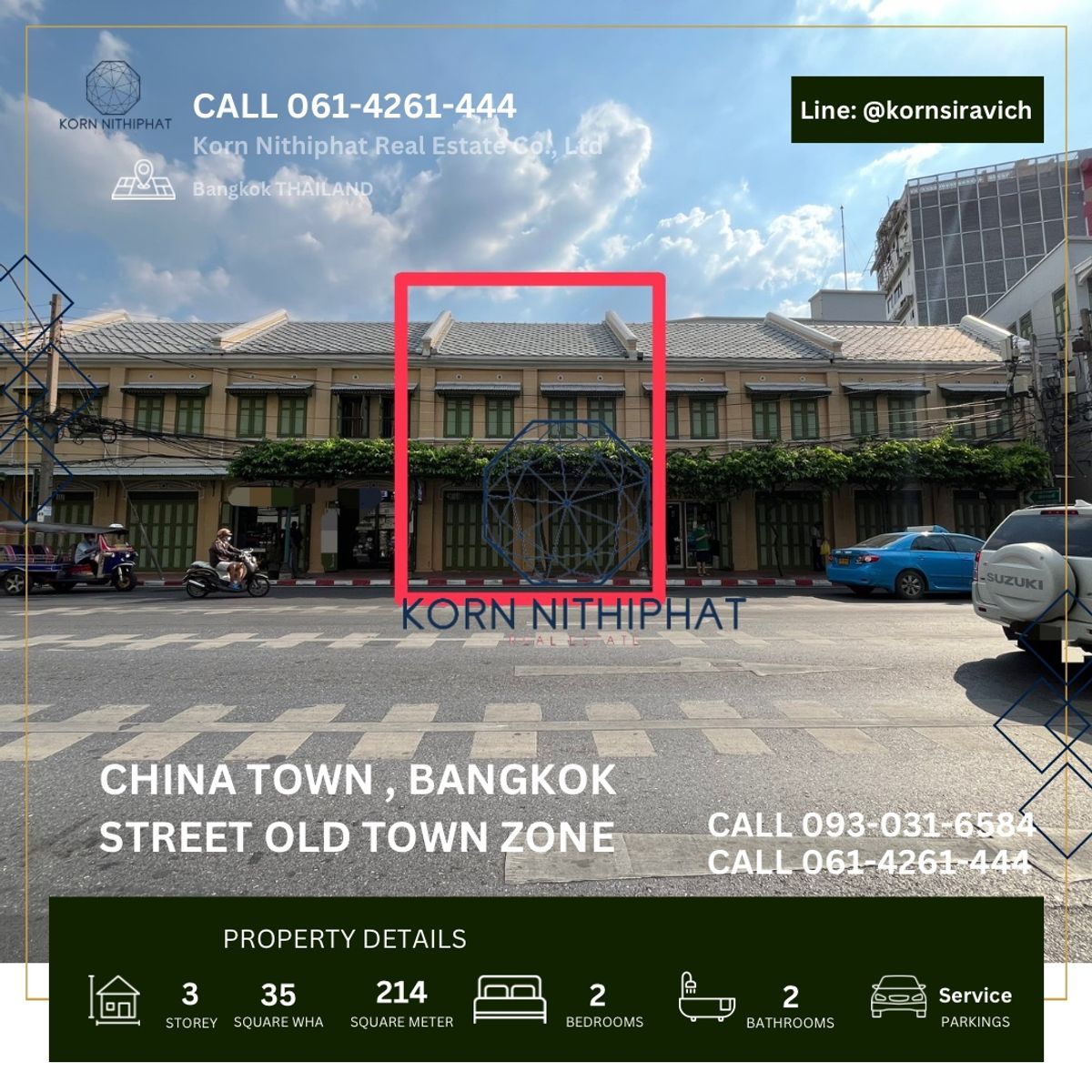 For RentShop HouseYaowarat, Banglamphu : Renting a commercial building, 2 booths, on the main road, Yaowarat area, near MRT Sam Yot, Khao San, old town