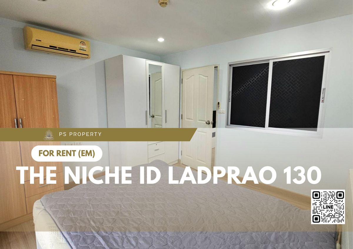 For RentCondoLadprao101, Happy Land, The Mall Bang Kapi : For rent ✨ The Niche ID Ladprao 130 ✨ The room is ready. Furniture near the pier