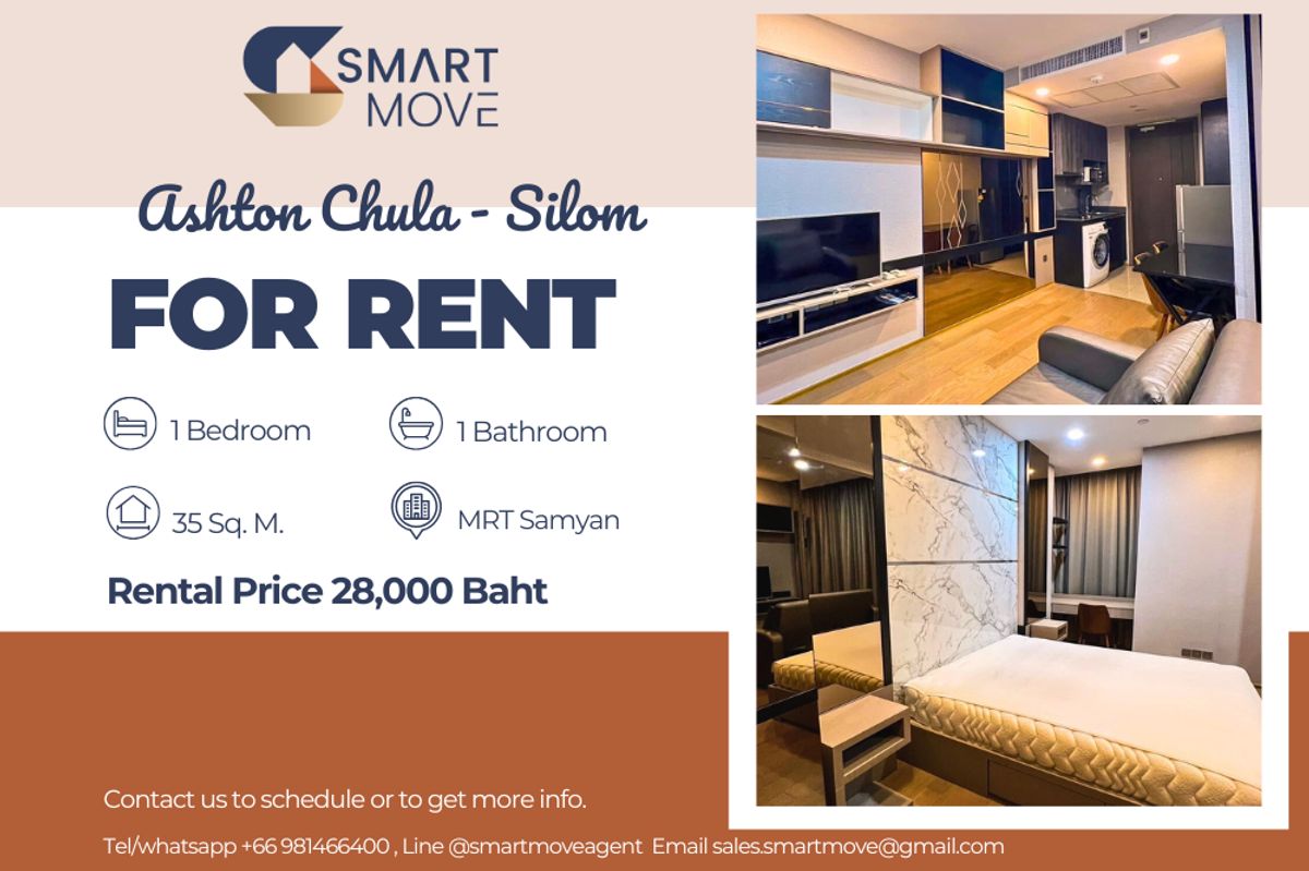 For RentCondoSiam Paragon ,Chulalongkorn,Samyan : 🔥 For rent !! 🔥 Code C20250300009 .......... Ashton Chula - Silom, 1 bedroom, 1 bathroom, high class 19 ++, complete, ready to approach 📣📣