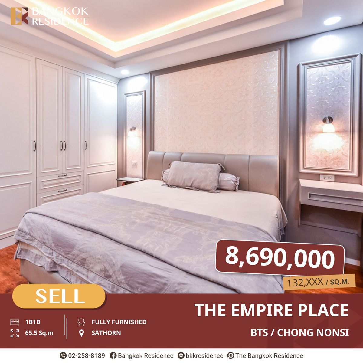 For SaleCondoSathorn, Narathiwat : The Empire Place, Below Market Price! Prime CBD Location Near BTS Chong Nonsi