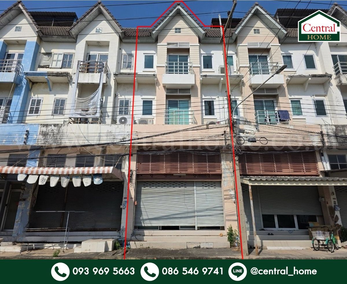 For SaleShop HousePathum Thani,Rangsit, Thammasat : 3.5 -story commercial building, Sathaporn Village, Khlong 4 Thanyaburi