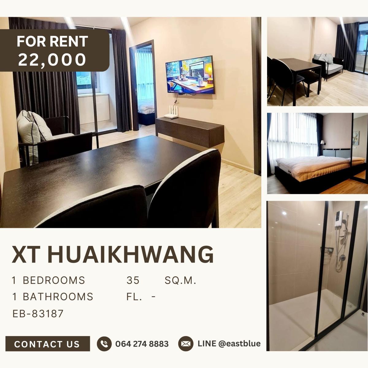 ให้เช่าคอนโดรัชดา ห้วยขวาง : XT Huaikhwang, 1 bed, 22000 per month